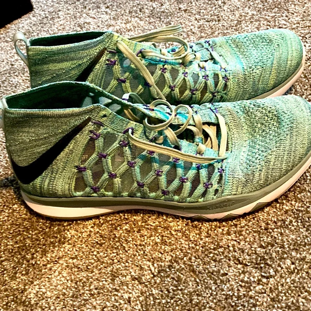 Mens Nike Train Ultrafast Flyknit Enamel Green Black Cannon - Picture 1 of 6